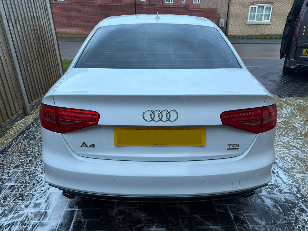 Audi A4 TDI after — bright white finish fully restored, gleaming clean bodywork