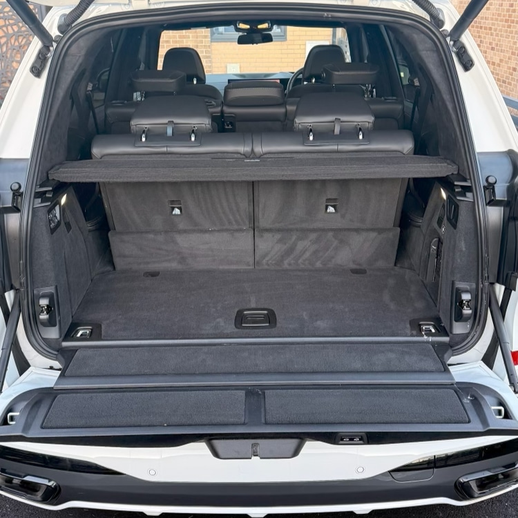 Large SUV boot after — deep vacuumed carpet, all panels clean and load liner spotless