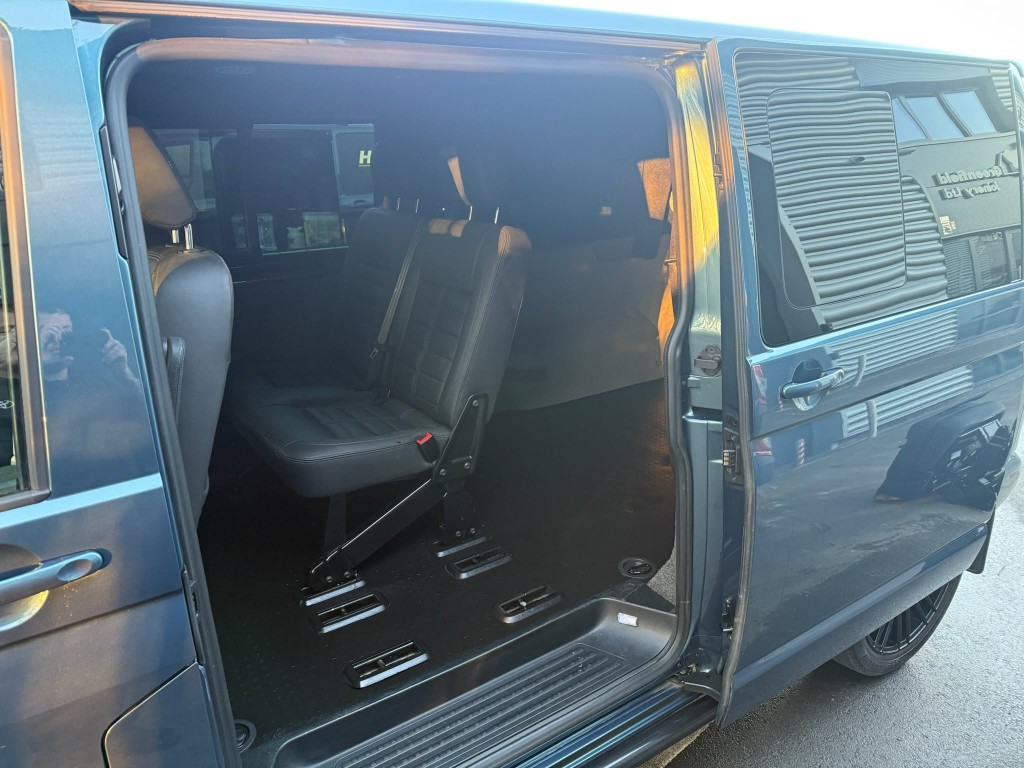 VW Transporter interior after — deep cleaned floor, seats and panels restored